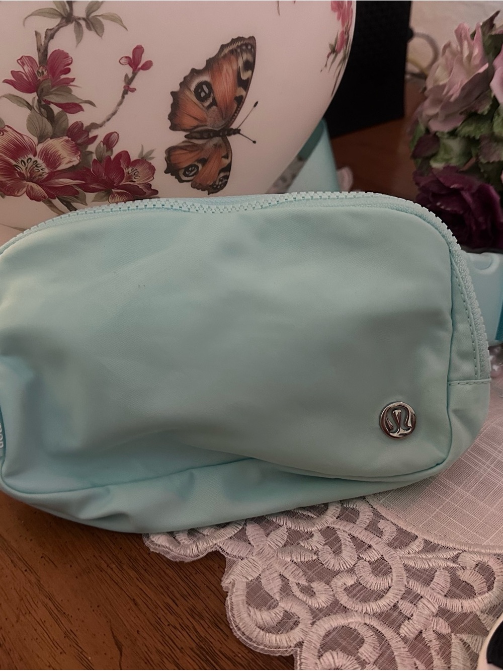 lululemon athletica Light Blue/Green Waist Pouch